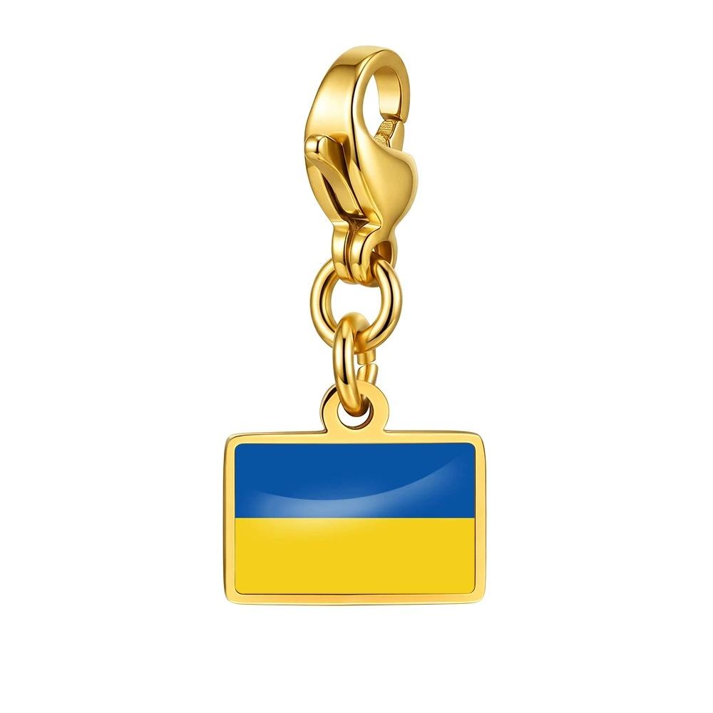 Подвески-флаги стран 10 мм Кулон Ожерелье Браслет Брелок Цепочка для сумки Ювелирные изделия из нержавеющей стали Памятный подарок для друга