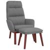 Relax Armchair with Footstool Light Grey Fabric
