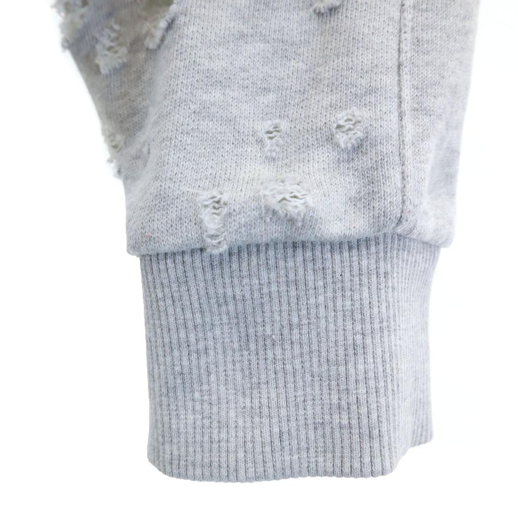 Diesel Long Sleeve Distressed Sweatshirt Zip Hoodie 8 Gray Women Used