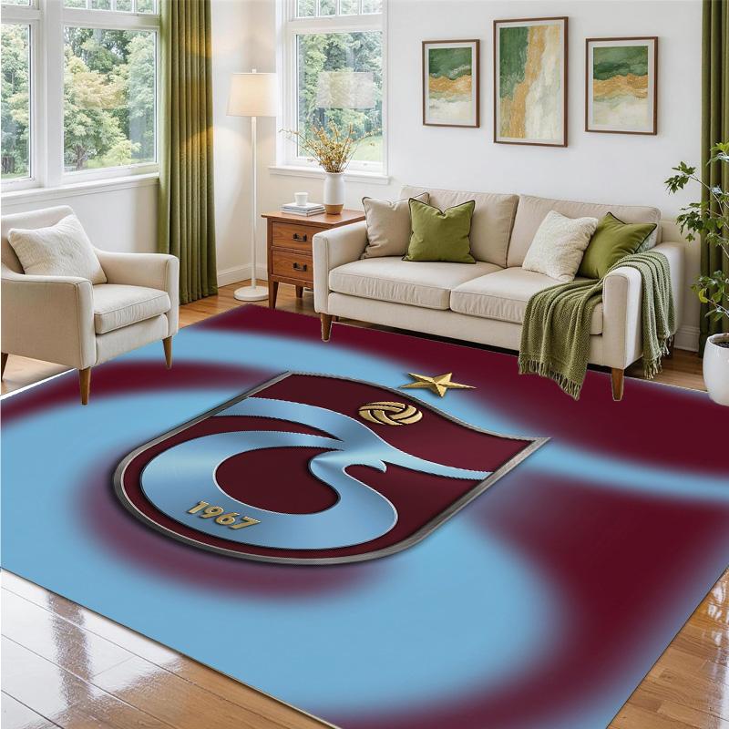Trabzonspor FC Design Crystal Velvet Rug Soft Decorative Mat for Bedroom Entrance