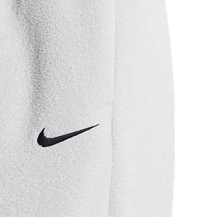 Nike Logo Print Towel Fabric Fleece Lined Casual Elastic Cuff Knitted Sweatpants Women's Mist Gray DV7097-014
