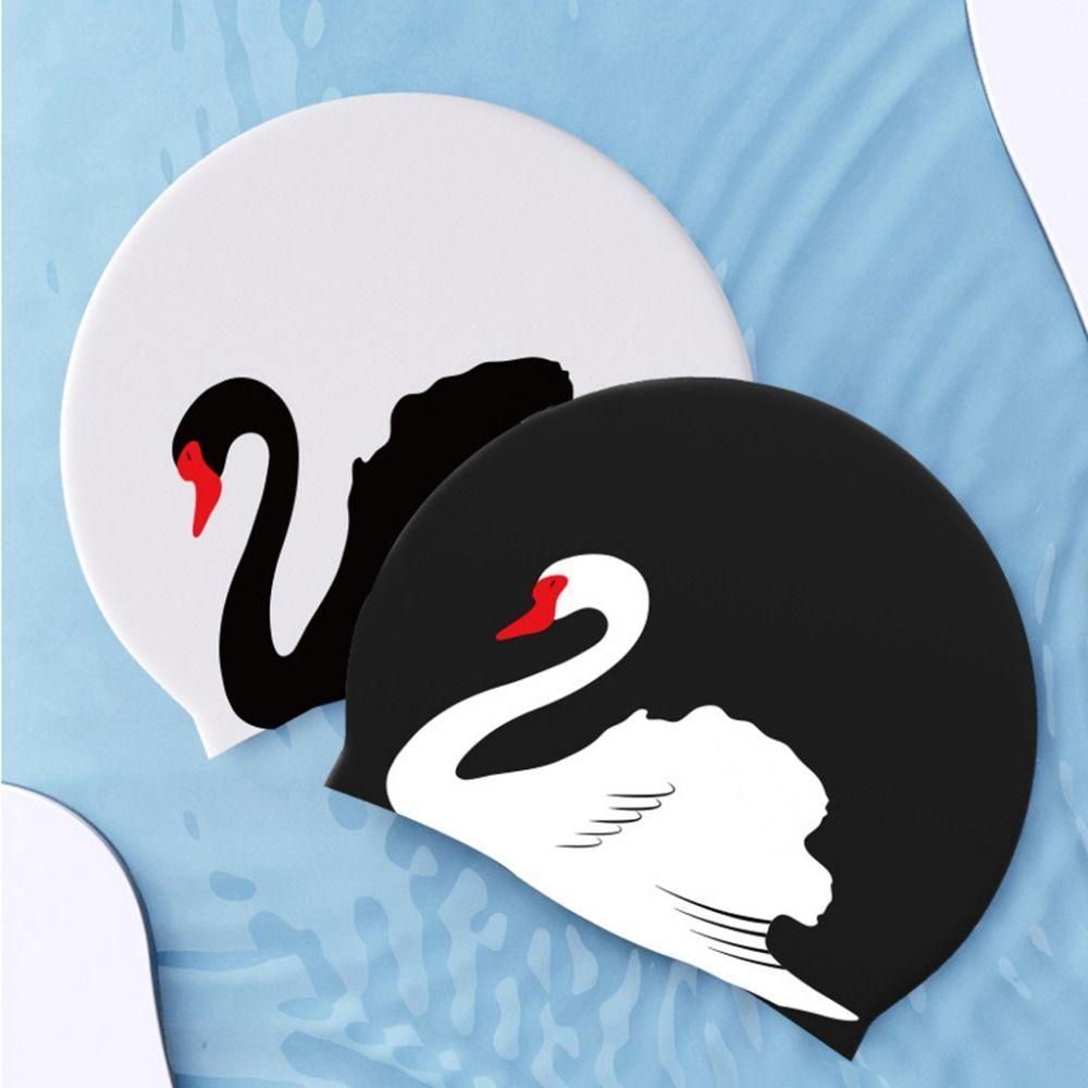 Printed Pattern Bathing Caps Plus Size Silicone Swim Cap Swimming Cap Swimming Pool