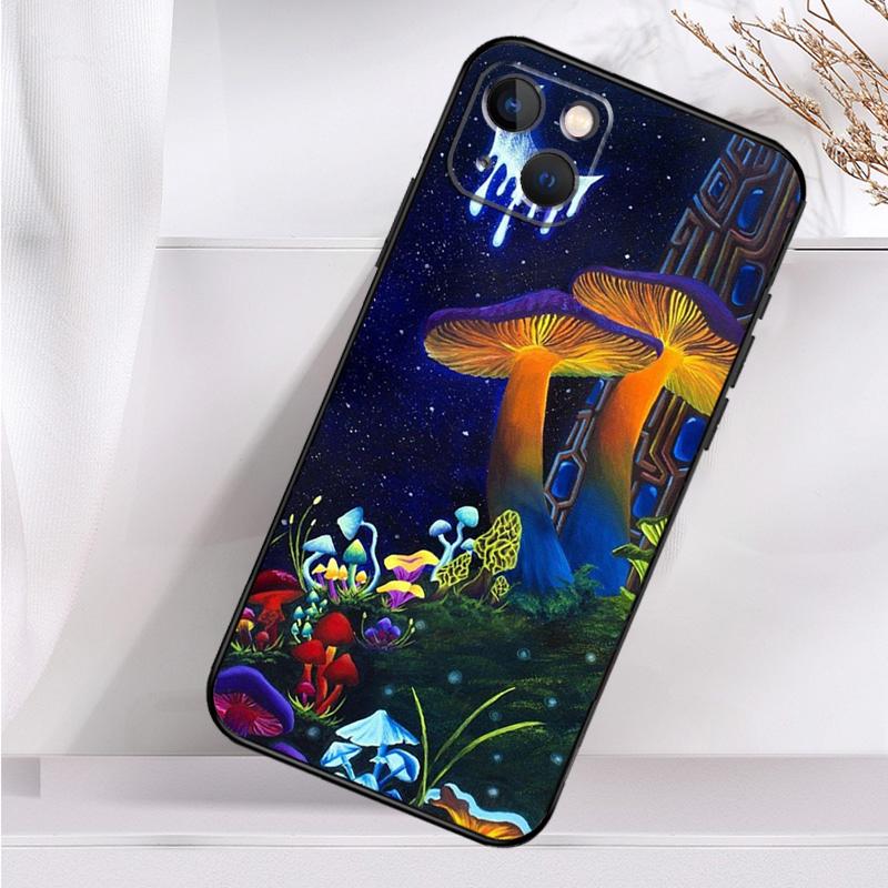 Psychedelic Mushrooms Florals Case For iPhone 14 16 15 Pro Max 11 12 13 Mini 7 8 Plus X XR XS MAX Soft Shockproof Cover