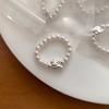 VENTFILLE 925 Sterling Silver Dog Pearl Ring For Women Irregular Beads Elastic Cute Sweet Design Jewelry Party Gift Dropshipping