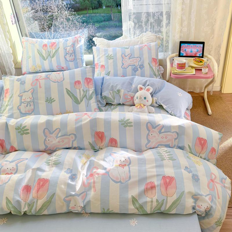 Высококачественная 100% хлопковая ткань, небольшой свежий напечатанный пододеяльник 200x230 Постельное белье 1 односпальная/двуспальная кровать, дышащая и приятная для кожи