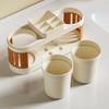 Bathroom Toothbrush Toothpaste Shelf Advanced All-In-One Toothbrush Single/Double Mouthwash Cup Bathroom Wash Set Cup Holder