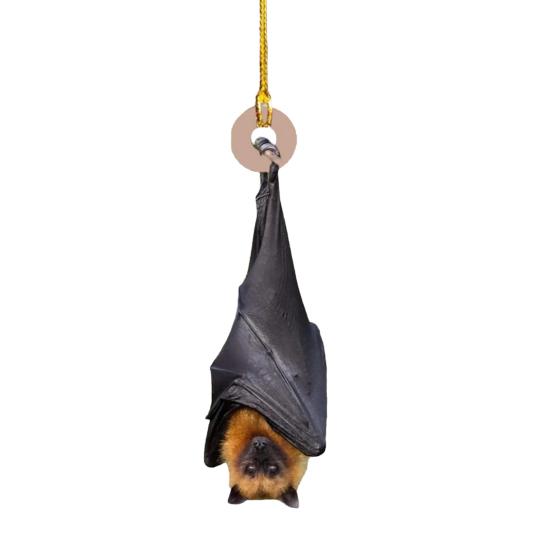 Bat Christmas Ornament Gothic Hanging Bat Tree Decoration Realistic Upside-Down Bat Christmas Tree Ornament for Holiday Home Decor