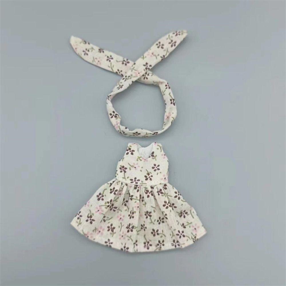 Accessories Printed Dresses Fashion Dolls Tops New Doll Retro Skirt  For 1/11 OB11 Dolls/1/12 BJD