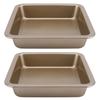 2Pcs Square‑Shaped Non‑Stick Cheese Cake Pizza Mold Tray Bakeware Kitchen Baking