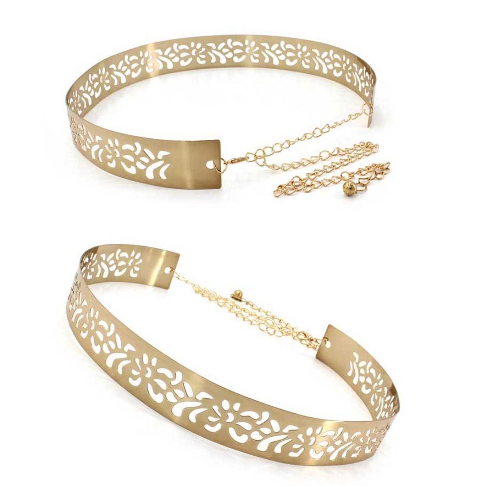 Women Gold Silver Mirror Waistband Fashion Dress Bling Waistband New Metal Designer Belt
