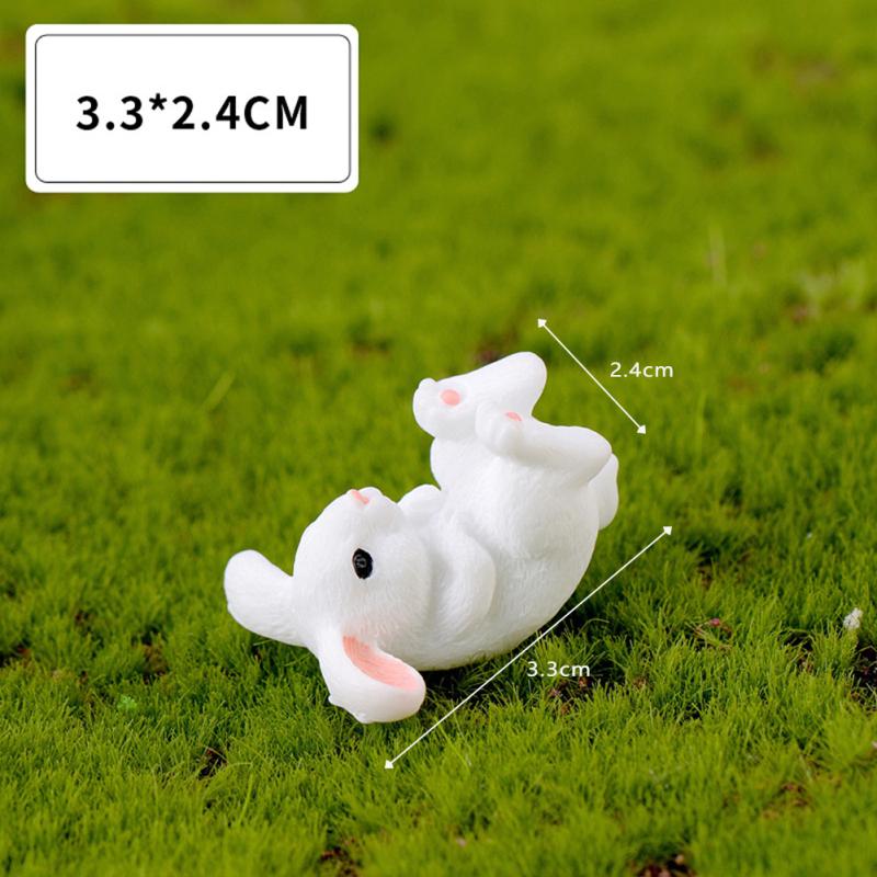 4 шт., искусственный кролик, семейные украшения из смолы, милые миниатюрные фигурки животных с микропейзажем