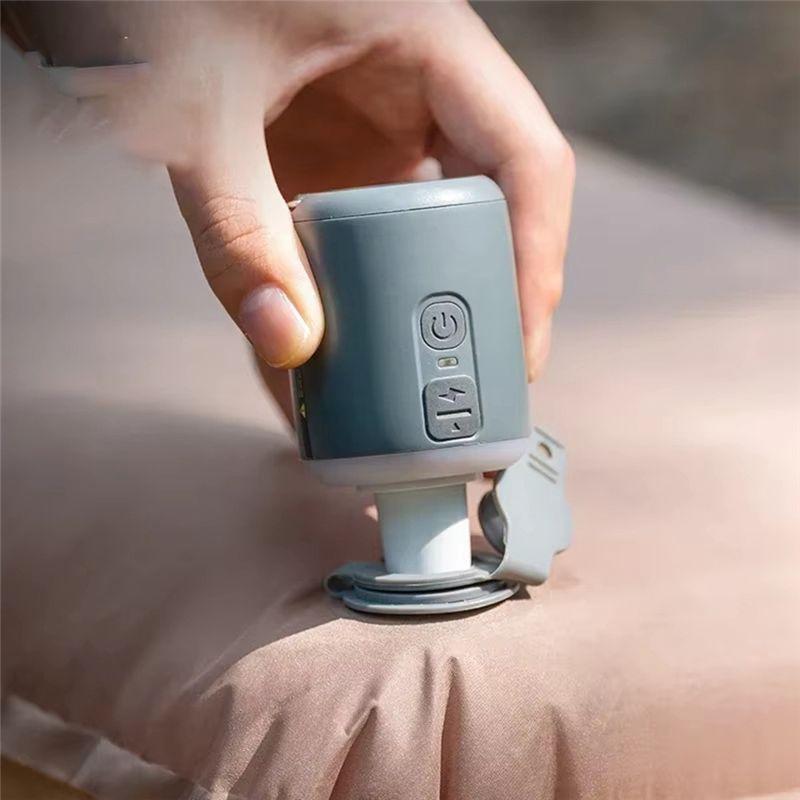 Electric Air Pump For Inflatable Gas Extraction Multifunctional Use Camping Bed Ring Lighting White-A52R