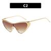 Fashion Y2K Punk Cat Eye Sunglasses Women Men Luxury Brand One-Piece Shades Sun Glasses Female Vintage Shield Eyewear UV400
