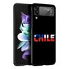 Chile Flag Black Phone Case For Samsung ZFlip7 ZFlip6 ZFlip5 ZFlip4 ZFlip3 5G Hard Protective Galaxy Z Flip 3 4 5 6 7