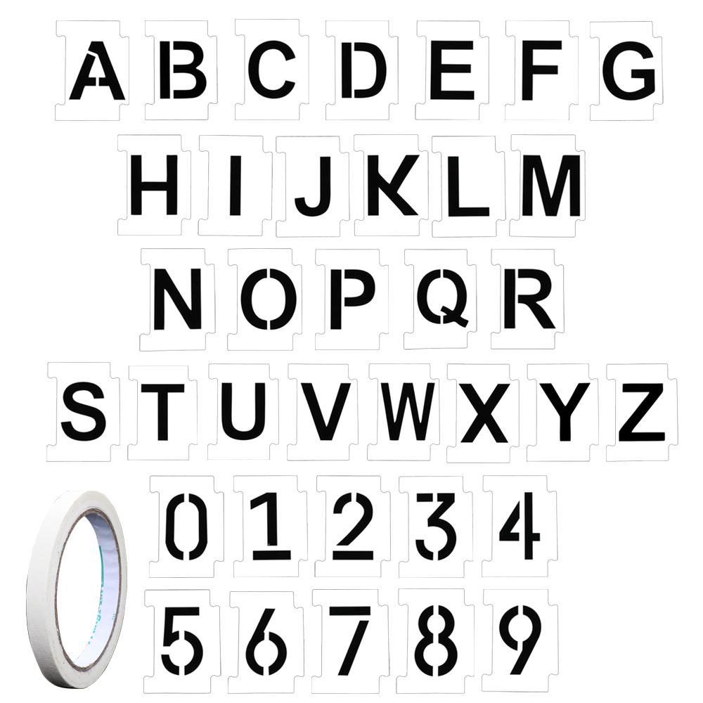 Graffiti Plastic Mailbox Address Stencil Kit 0-9 Numbers 26 Letters Reusable