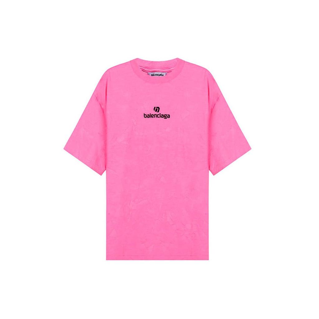Balenciaga Женская футболка SS21, розовая, подарок, артикул 641532TJVA95764
