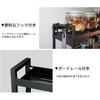 Lucky Thin Stovetop Side Rack, 3-Tier Condiment Rack, 50cm Wide, with Hooks, Kitchen Storage, Condiment Shelf, Kitchen Shelf