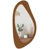 Asymmetrical Wall Mirror, 91.5 X 45 Cm, Wooden Frame, Natural Wood Effect