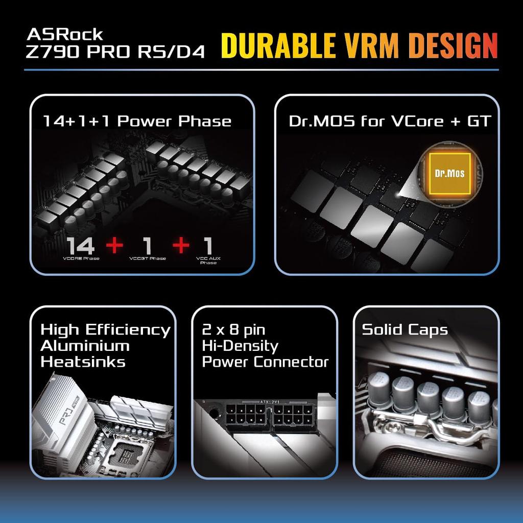 Asrock Motherboard Z790 Pro Compatible with Intel 12th and 13th Generation CPU Z790 Chipset DDR4 ATX Motherboard Authorized Distributor RS/D4