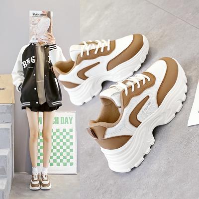 Корейская версия новых женских весенних студенческих спортивных кроссовок для бега, повседневная обувь с толстой подошвой и увеличенной высотой