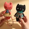 12 см Кавайная Мультяшная Плюшевая Игрушка Кошка Мягкая Набивная Кукла Животное Брелок Креативный Тканевый Подвеска Детский Подарок Мальчикам Девочкам День Рождения Декор