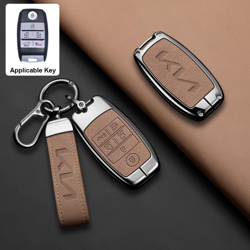6 Button Remote Control Zinc Alloy Car Key Cover Holder for KIA Sedona Grand Carnival Sorento Shell Fob Key Case Protection Skin lfgv60