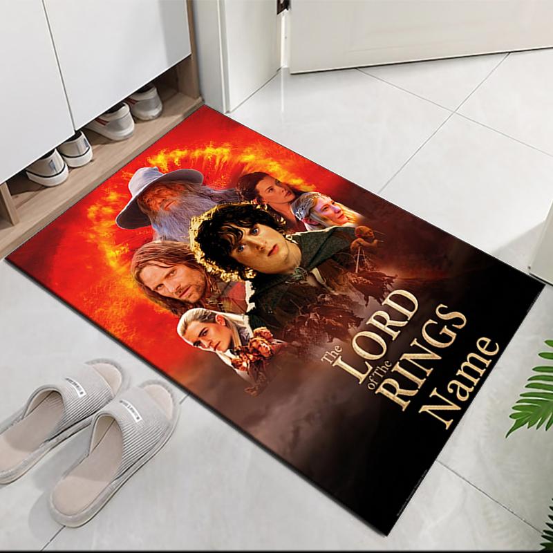 Custom Name Lord Rings Printed Carpet Rug For Office Chair Living Room Bedroom Kitchen Room Decor Gifts
