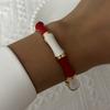 Boho Ethnic Style Multicolor Enamel Flower Zircon Bracelet For Women Gold Color Luxury Leaf Metal Texture Bangle Party Jewelry