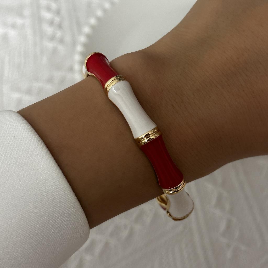 Boho Ethnic Style Multicolor Enamel Flower Zircon Bracelet For Women Gold Color Luxury Leaf Metal Texture Bangle Party Jewelry