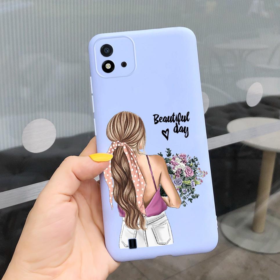 Канди Чехол для телефона Для Realme C11 2021 Чехол 6.52" Мультяшный Детский Девочка Задняя крышка Оболочка Для Oppo Realme C11 C 11 RMX3231 Силиконовый