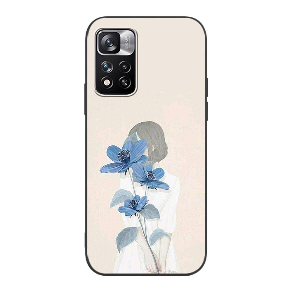 Чехол с фиолетовым фоновым узором для Xiaomi Redmi Note 11 10 8T 10C 9A 7A 11E Pro 9C 11T 5G 7 8 9S 10S черный силиконовый чехол для телефона