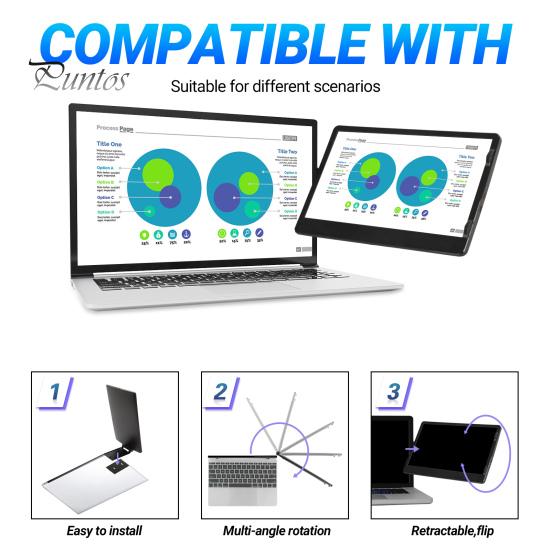 11,6-дюймовый удлинитель экрана ноутбука Компактный дизайн Plug-Play USB-C 3.1 Высокое разрешение удлинитель экрана телефона Портативный монитор