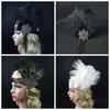 Sequin Feather Flapper Headband 1920s Great  Headdress Headpiece Vintage