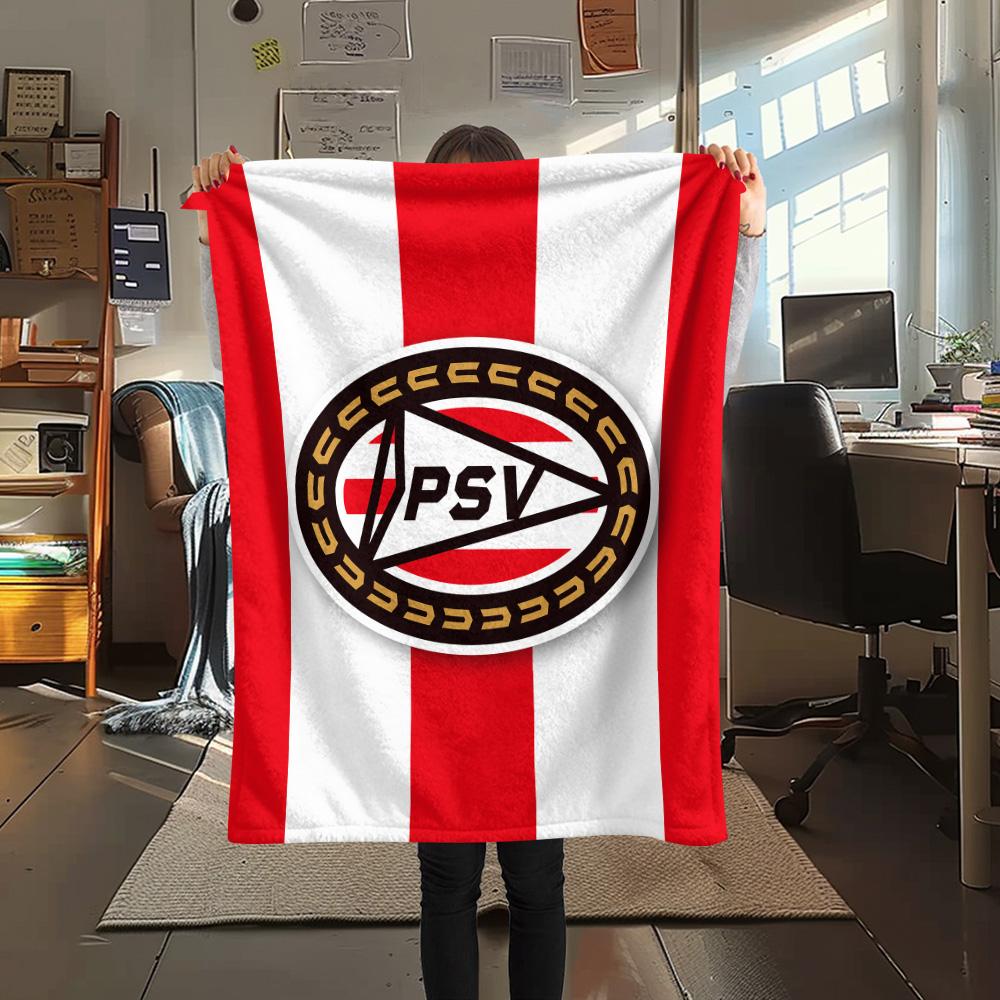 Плед из фланели с принтом ПСВ Эйндховен, Высокое качество, Удобный для всех сезонов, Декор для дома, Тепло и уют