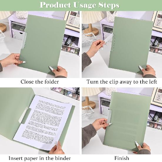 BAYTORY 5Pcs Report Covers with Swing Clip, Plastic Folders with Clip for A4 and Letter Size Paper, Report Folder Presentation Binder for School