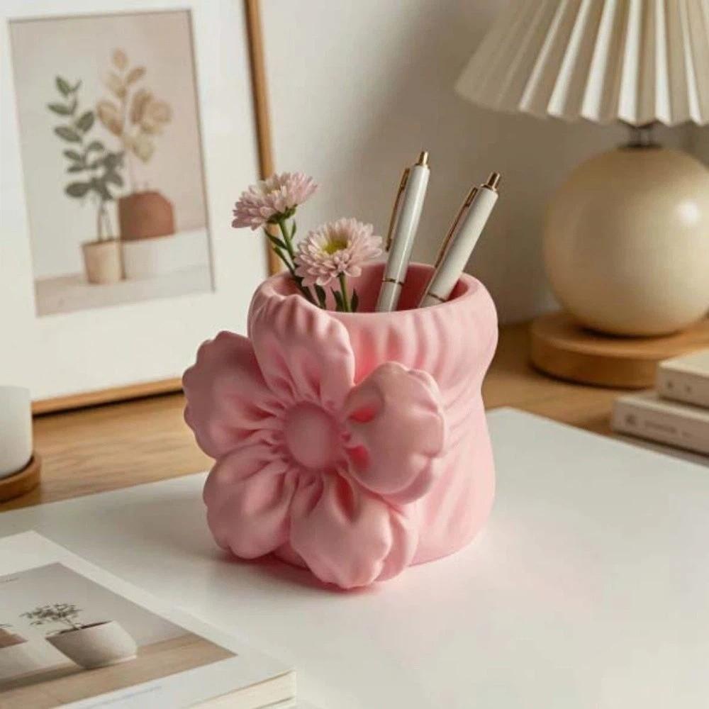 Makeup Brush Bin 3D Printed Pen Stand Simulation Floral Model Home Table Settings