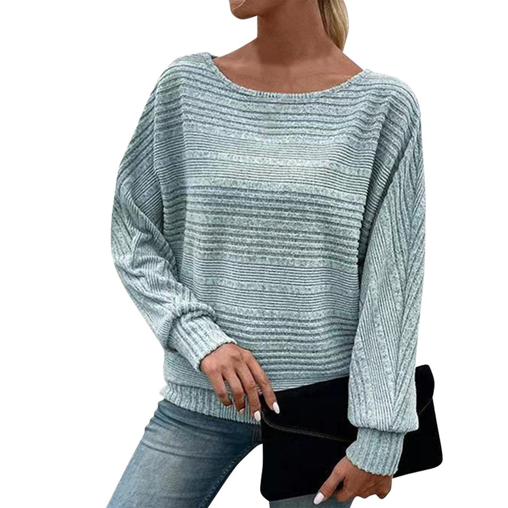 Женская мода повседневный однотонный длинный рукав круглый вырез пэчворк пуловер топ