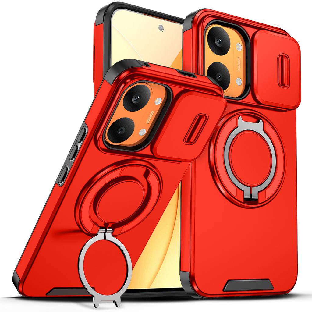 Чехол для Xiaomi Poco X8 Pro Max Чехол Poco X8 Pro Max Бронированный Слайдер Защита объектива камеры Задняя крышка Магнитное кольцо-держатель Coque