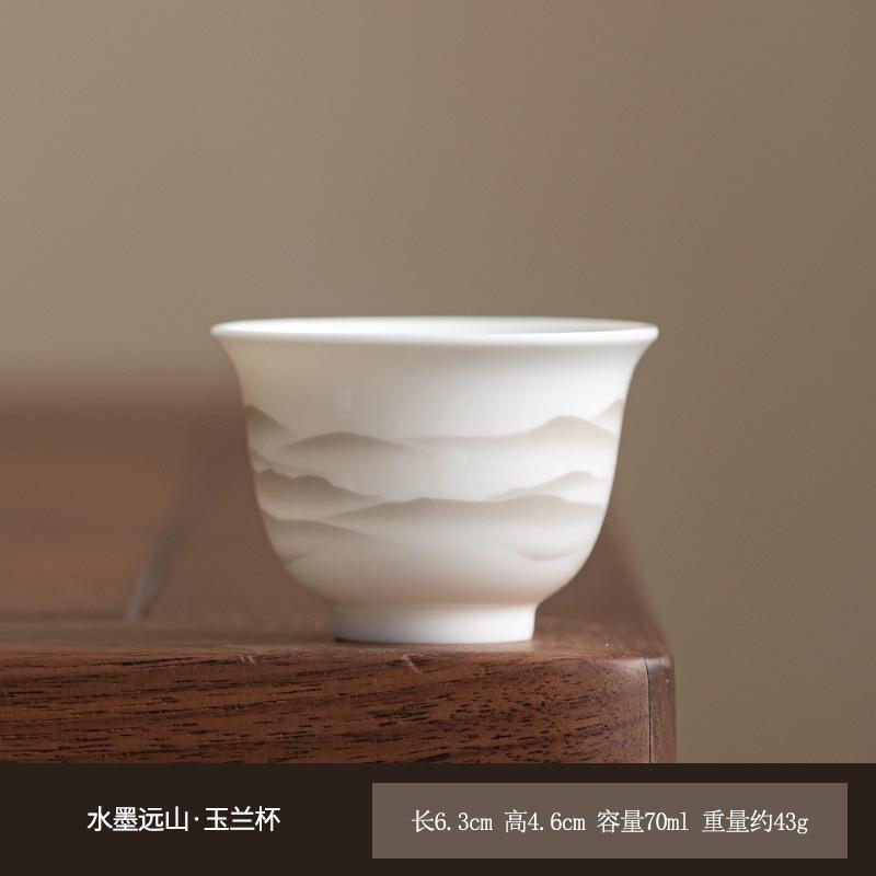 Ink Wash Distant Hills Teacup Creative Tea Bowl Jug Tea-tasting Smelling Cup Jianzhan Master Cups Household Tea Items Ornaments