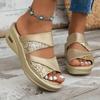 Fashion Women Wedge Slippers Glitter Platform Comfortable Sandals Casual Sling Backs Slippers New Summer Shoes for Women Slides Women