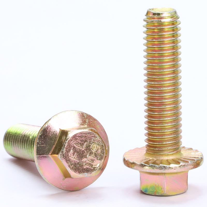 Болт с шестигранной головкой из цинка марки 10.9 с фланцем и противоскользящей шайбой (М4-М10)