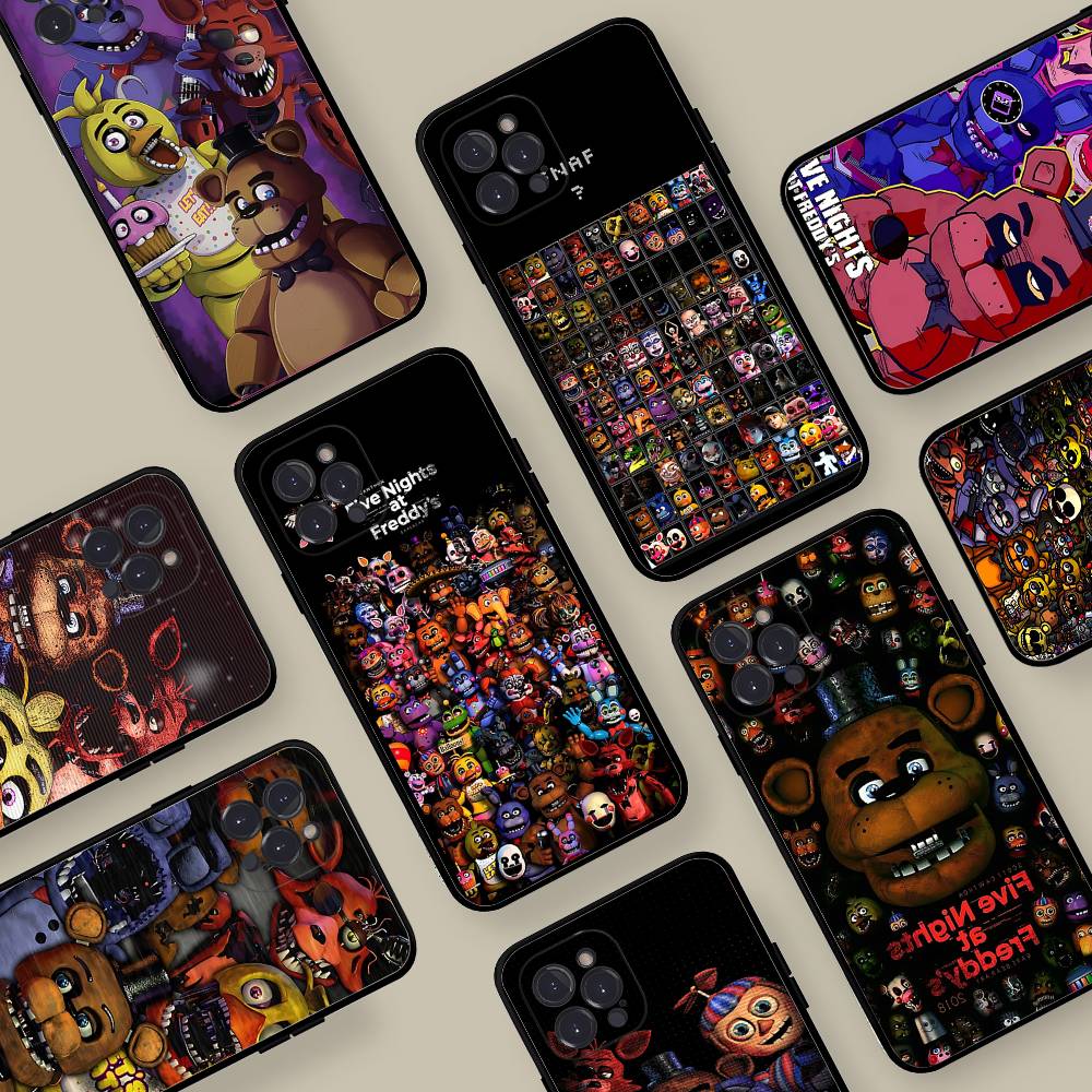 Игра F-Five N-Nights At F-FreddyS Для iPhone 17 16 15 14 13 12 11 Pro Max Plus Ударопрочный Черный Мягкий Чехол для Телефона
