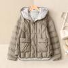 Light Down Jacket Women's Short Hooded Single Breasted Loose Straight Tube Autumn Winter White Duck Down Coat