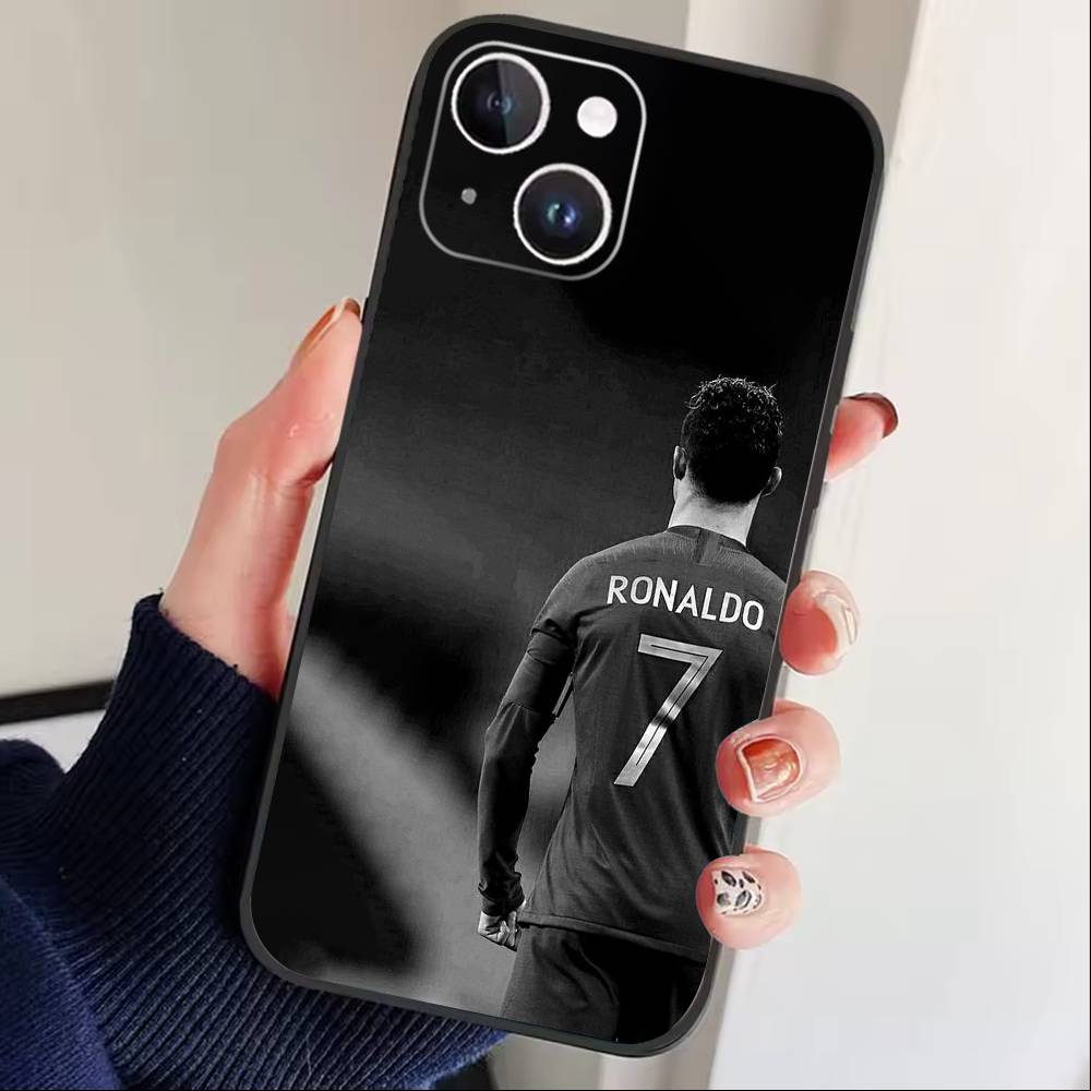 Чехол для телефона Player L-Ronaldo C-CR7 для iPhone17,16,15,14,13,12 Plus,Max Мягкий Силиконовый Черный Чехол