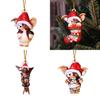 Счастливого Рождества Гремлины Гизмо Акриловая Шапка Санты Подвеска Декор для Рождественской Елки
