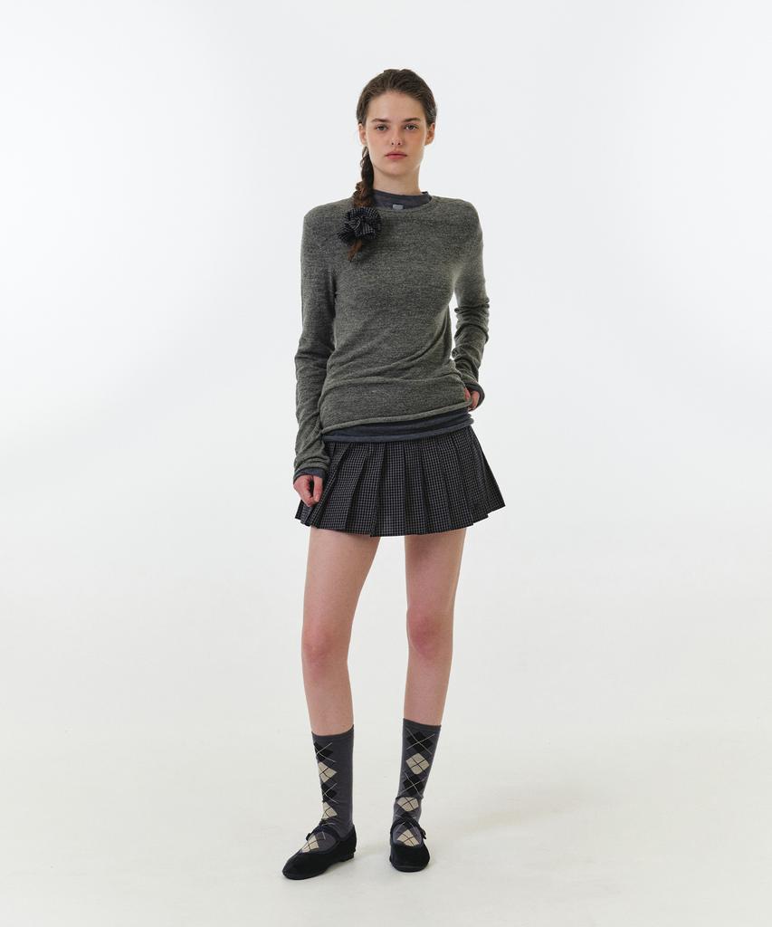 Grove Paisley Check Skirt (Navy Check)