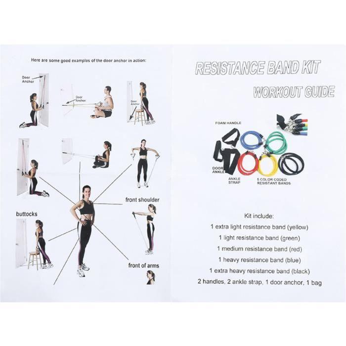 Набор эластичных лент для тренировок - Ленты сопротивления - 11 штук - Высокая прочность - Фитнес - Йога