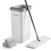 JOYMOOP Mop and Bucket Wringer Flat Floor Mop and Bucket with 3 Washable Microfiber Floor Cleaning System for Wet and Dry Use Set, Hands-Free Pads,