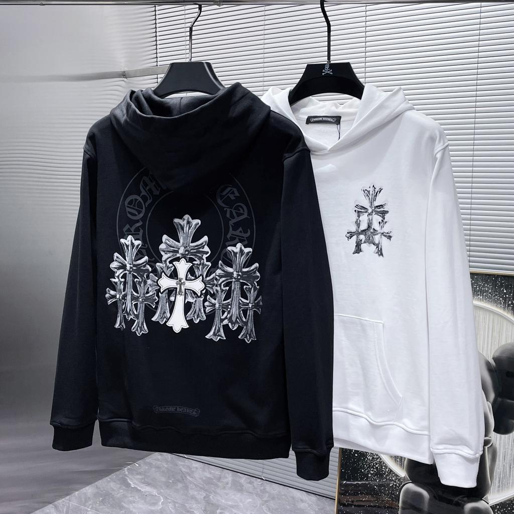 8602 CHROME HEARTS 2025 New Spring and Autumn Plus-size Thin Style Classic Style Logo Hooded Sweatshirt for Couples
