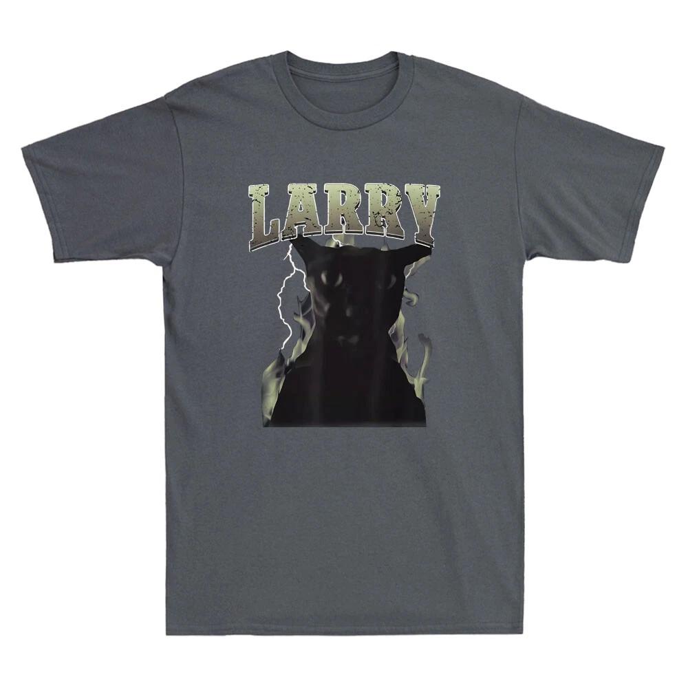 Evil Larry Cat Dank Brainrot Meme Funny Graphic Retro Men's Short Sleeve T-Shirt Fashionable and Street Hip-hop Men's Clothing